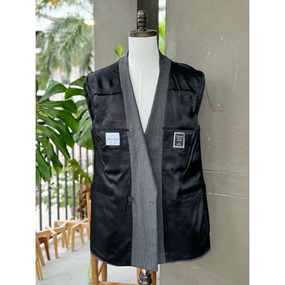 Vintage Christian Dior Union Made USA Men’s 44R 100% Wool Gray Stripe Sport Coat - Picture 5 of 11